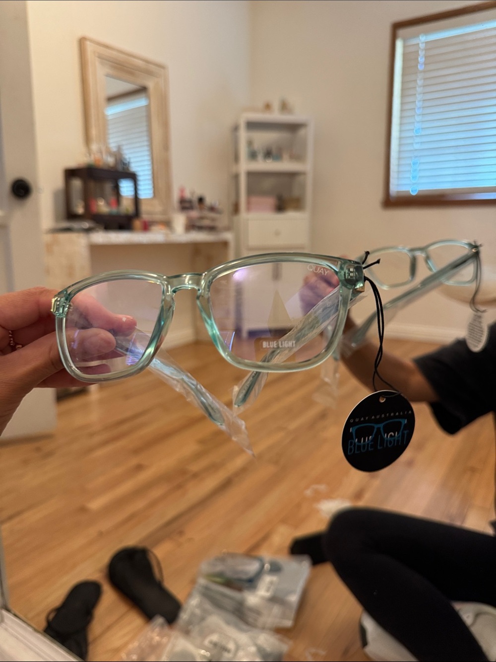 Blue Light Kids Glasses - Clear Aqua Frame hardwire